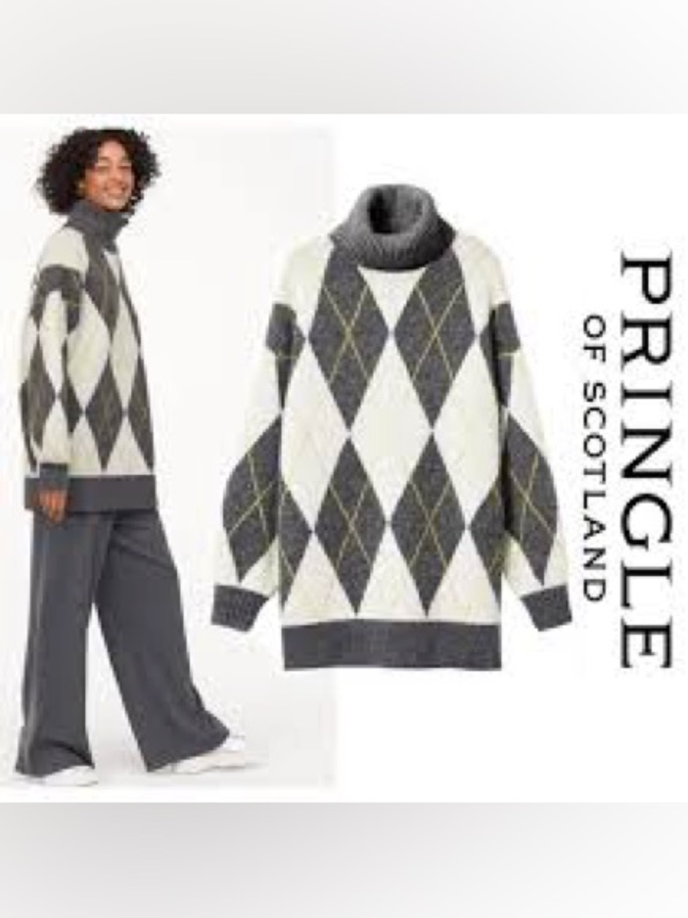 PRINGLE OF SCOTLAND X H&M, the Argyle Diamond sweater tunic!